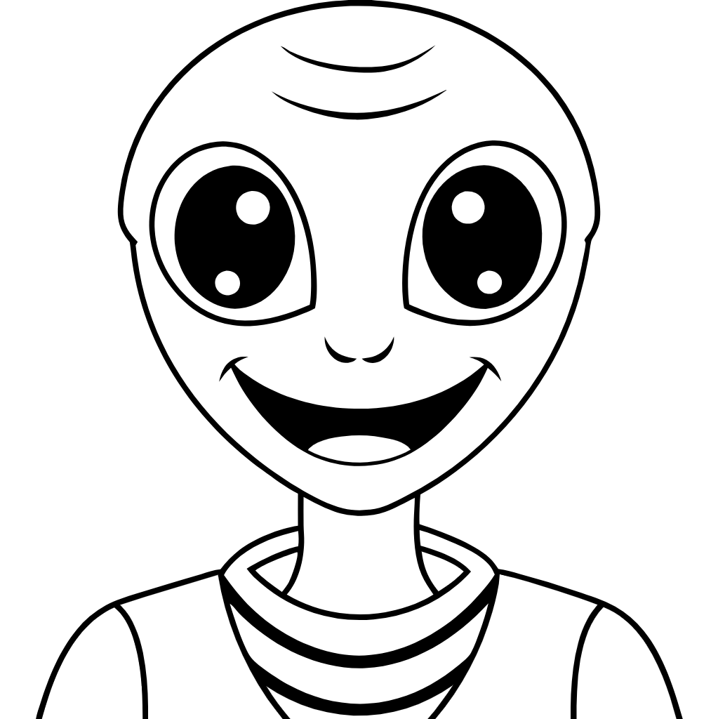 Alien coloring pages Download and Print Free Aliens Coloring Pages | cartoon-style alien with big ey